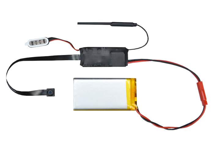 Hidden battery-powered camera